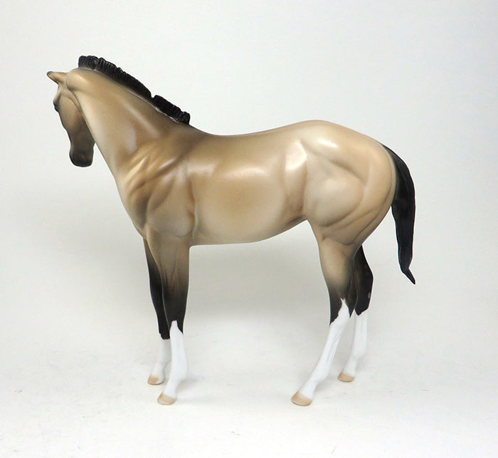 MOON GUESS - OOAK BUCKSKIN WEANLING MODEL HORSE - 1/8