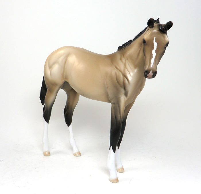 MOON GUESS - OOAK BUCKSKIN WEANLING MODEL HORSE - 1/8