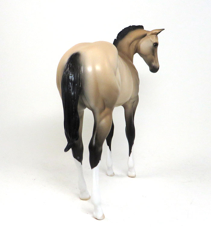 MOON GUESS - OOAK BUCKSKIN WEANLING MODEL HORSE - 1/8
