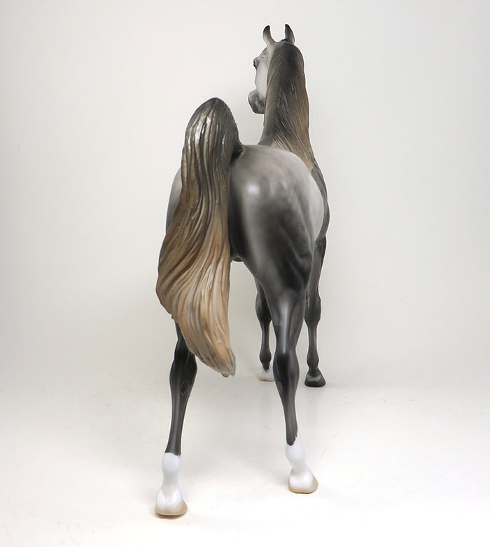 MIGHTY HECTOR-OOAK-CHESTNUT GOING GREY ARABIAN MODEL HORSE 1/4