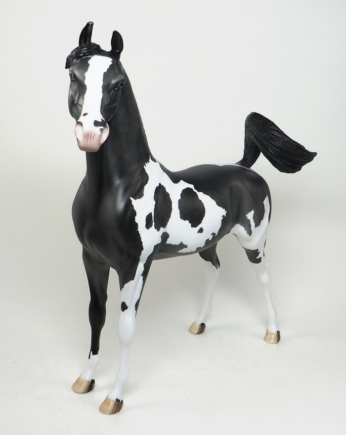 DARK SHADOWS - LIMITED EDITION DARK DAPPLE GREY PAINT ARABIAN MODEL HORSE - LE3 - 1/18