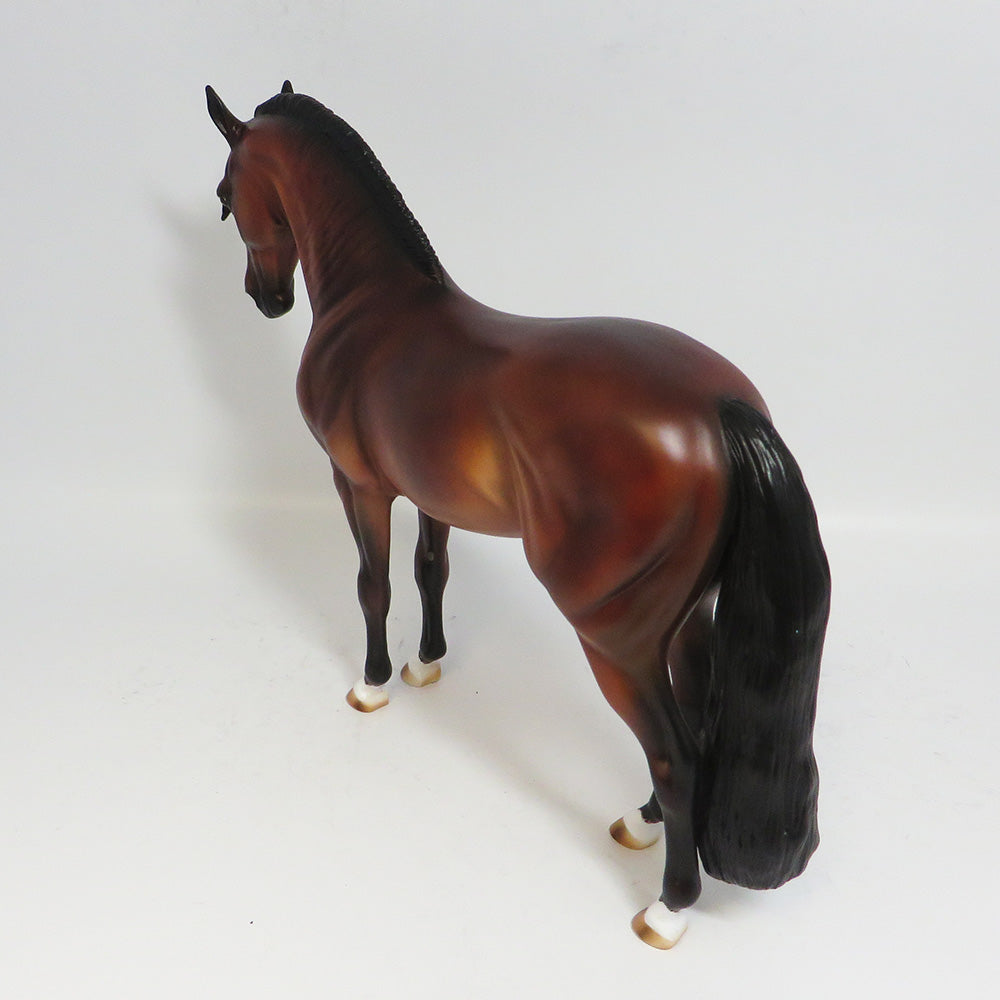 LINDSEY-LE-5 2016 PYO CONTEST WINNER DAPPLE BAY ANDALUSIAN MODEL HORSE PAINTED BY DONNA FREDLEY COUNTRY FAIR 2017 (Matte Version)