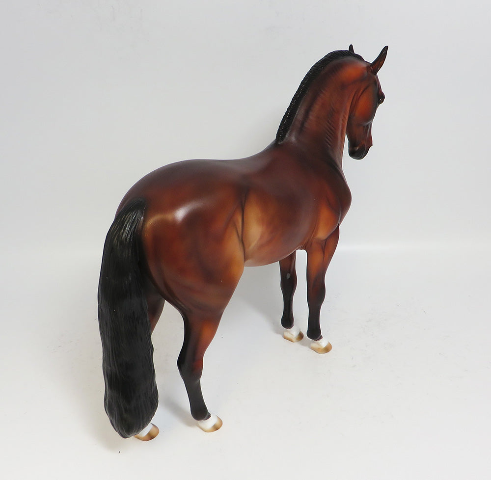 LINDSEY-LE-5 2016 PYO CONTEST WINNER DAPPLE BAY ANDALUSIAN MODEL HORSE PAINTED BY DONNA FREDLEY COUNTRY FAIR 2017 (Matte Version)