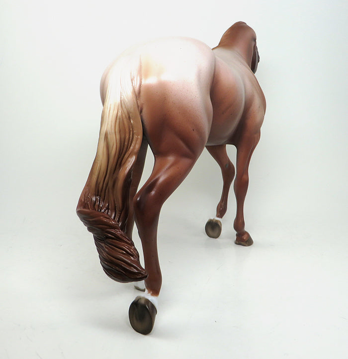 TWICE AS NICE - OOAK CHESTNUT ROAN THOROUGHBRED MODEL HORSE - 1/8