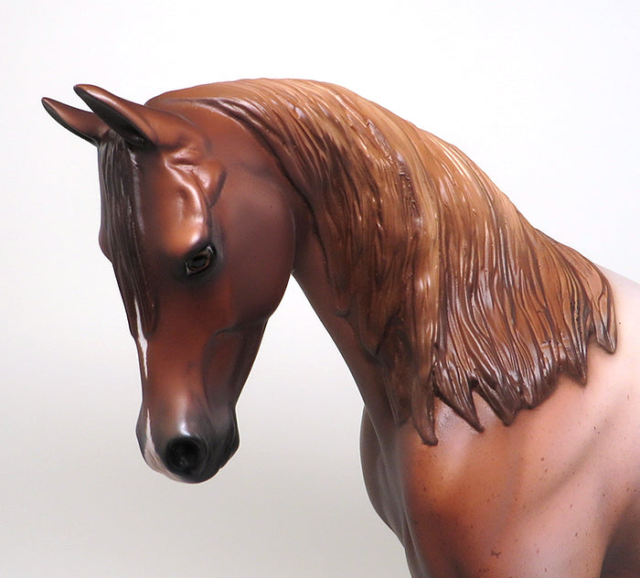 TWICE AS NICE - OOAK CHESTNUT ROAN THOROUGHBRED MODEL HORSE - 1/8