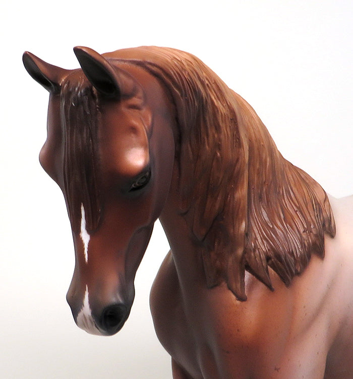 TWICE AS NICE - OOAK CHESTNUT ROAN THOROUGHBRED MODEL HORSE - 1/8
