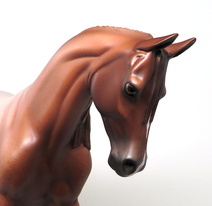 TWICE AS NICE - OOAK CHESTNUT ROAN THOROUGHBRED MODEL HORSE - 1/8