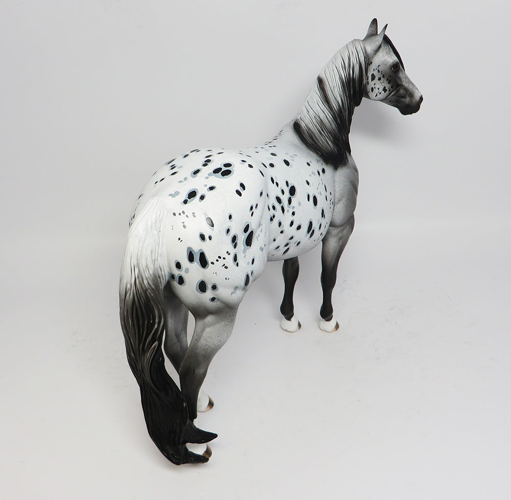 FANTASTICALLY SPOTTED-OOAK GREY APPALOOSA ISH MODEL HORSE BY DAWN QUICK 05/10/17