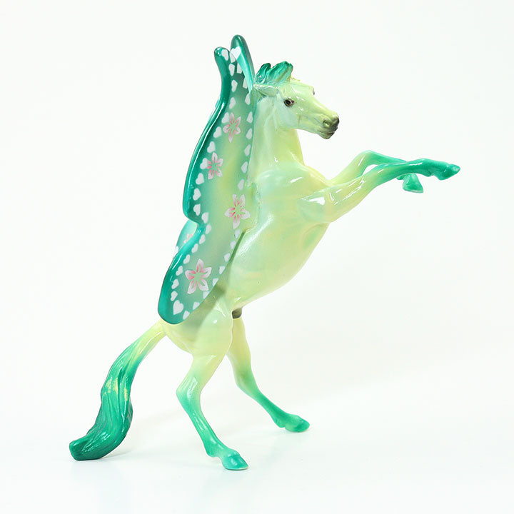 I LOVE GREEN - OOAK Rearing Model Horse Chip Green Butterfly - 6/15