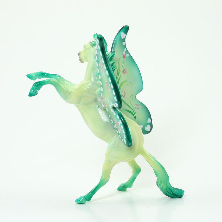 I LOVE GREEN - OOAK Rearing Model Horse Chip Green Butterfly - 6/15