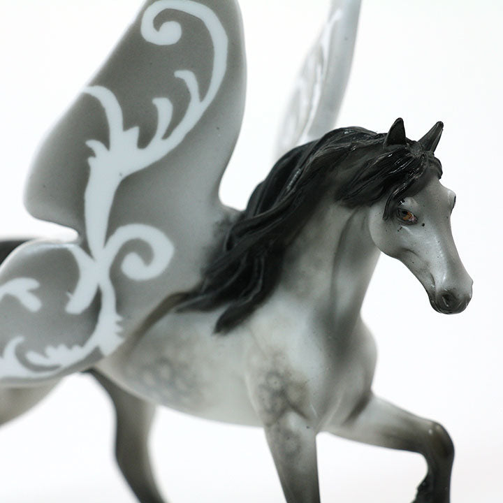 OBERON - OOAK FriesianDapple Grey Butterfly Chip Model Horse - 6/15