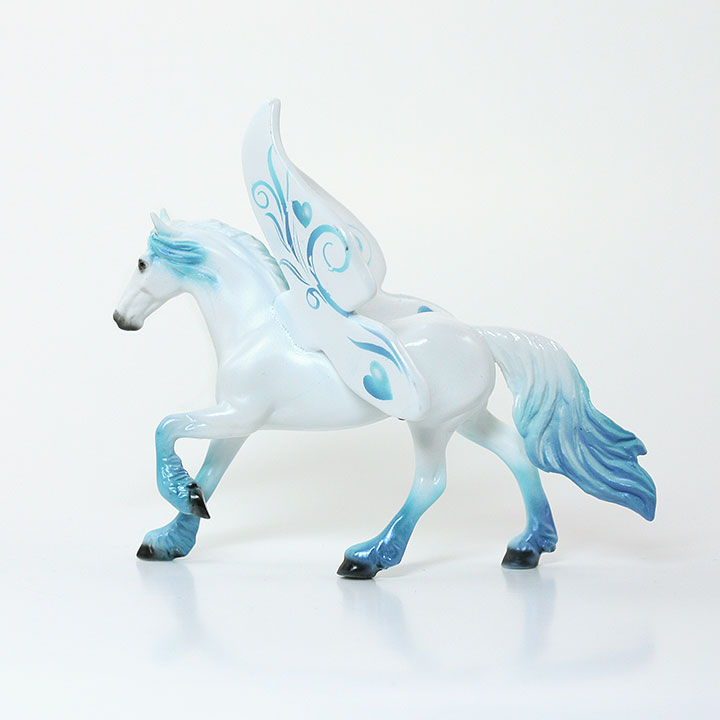 THE LITTLE DUTCH BOY - OOAK Fresian Model Horse Chip Blue &amp; White Butterfly - 6/15
