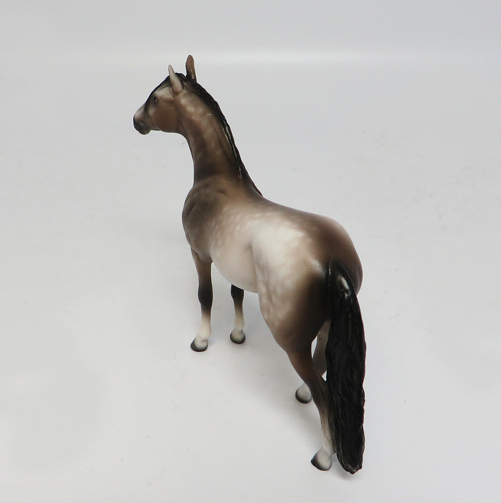 SAILOR-LE. 4 DAPPLE GREY ANDALUSIAN  CHIP MODEL HORSE BY SHERYL LEISURE 5/11/17