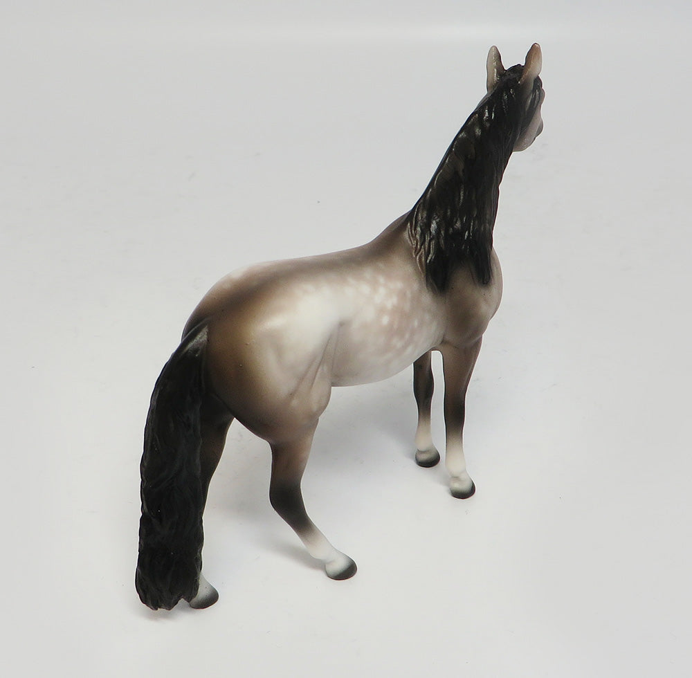 SAILOR-LE. 4 DAPPLE GREY ANDALUSIAN  CHIP MODEL HORSE BY SHERYL LEISURE 5/11/17