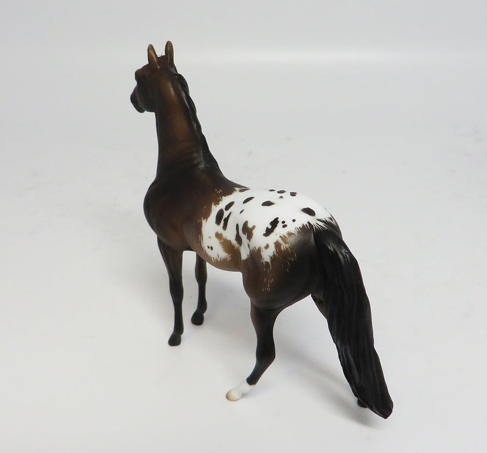 ROEBUCK-OOAK ETCHED BAY APPALOOSA MORGAN CHIP MODEL HORSE BY SHERYL LEISURE 5/11/17