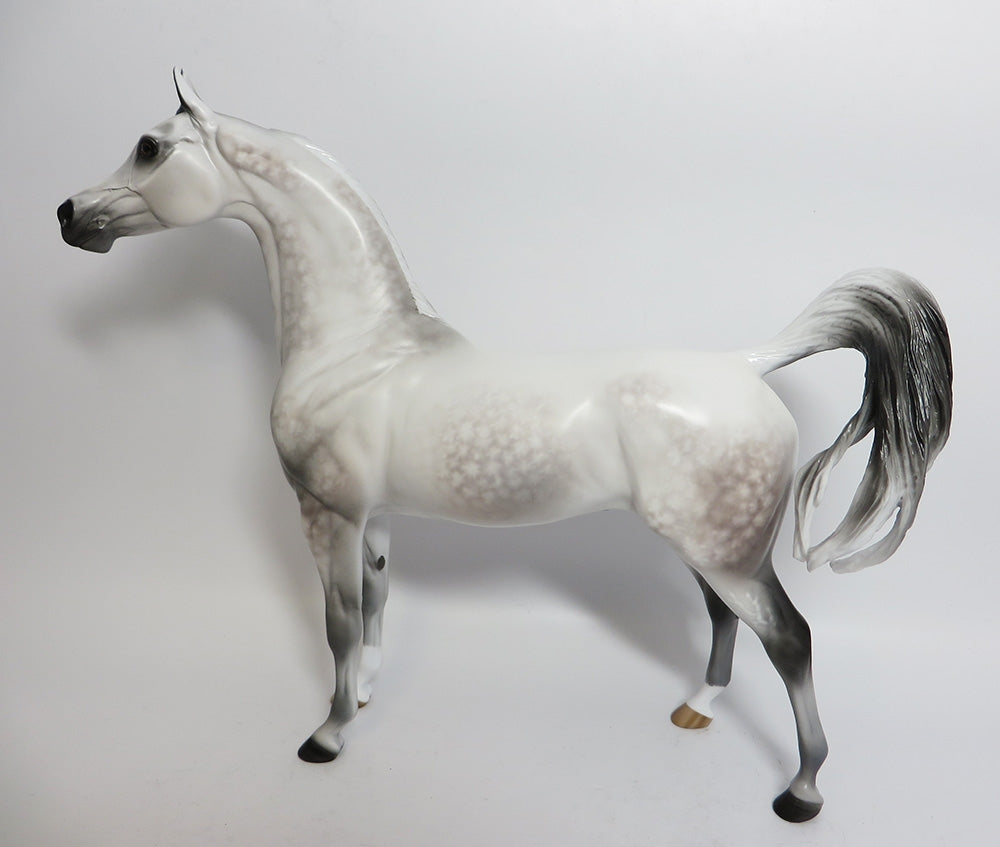 MONOPOLY-OOAK CUSTOM DAPPLE GREY ARABIAN MODEL HORSE BY SHERYL LESIURE