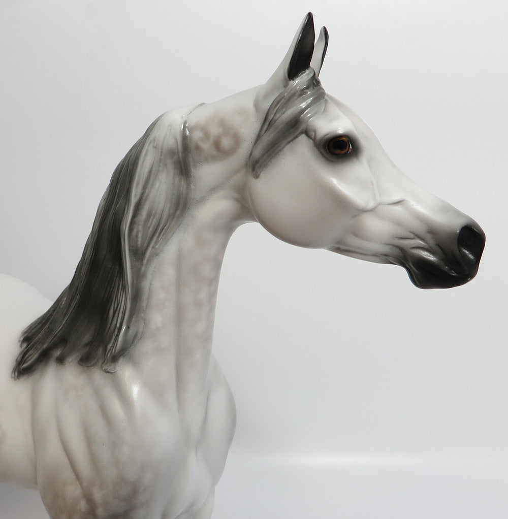 MONOPOLY-OOAK CUSTOM DAPPLE GREY ARABIAN MODEL HORSE BY SHERYL LESIURE