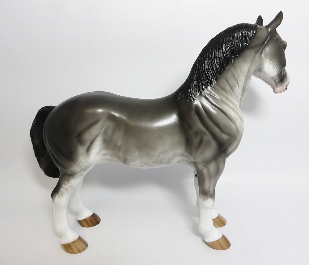 BIG JIM~OOAK GREY SABINO STANDING DRAFTER MODEL HORSE BY SHERYL LEISURE 11/22/17