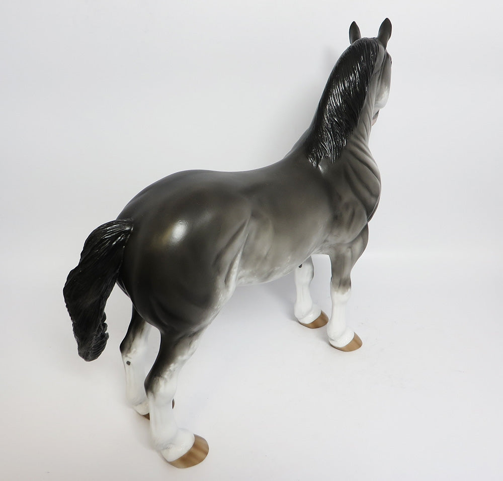 BIG JIM~OOAK GREY SABINO STANDING DRAFTER MODEL HORSE BY SHERYL LEISURE 11/22/17