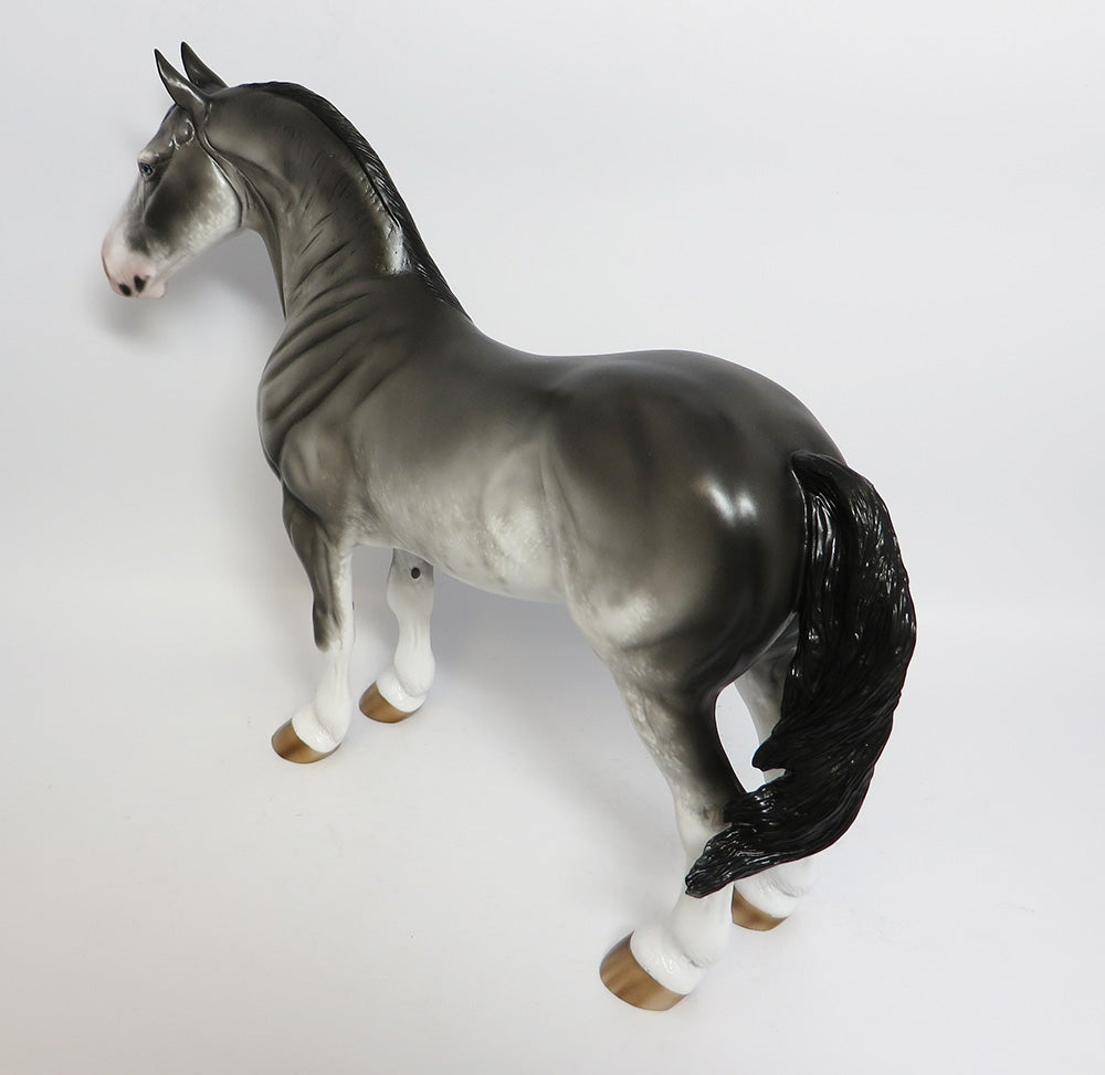 BIG JIM~OOAK GREY SABINO STANDING DRAFTER MODEL HORSE BY SHERYL LEISURE 11/22/17