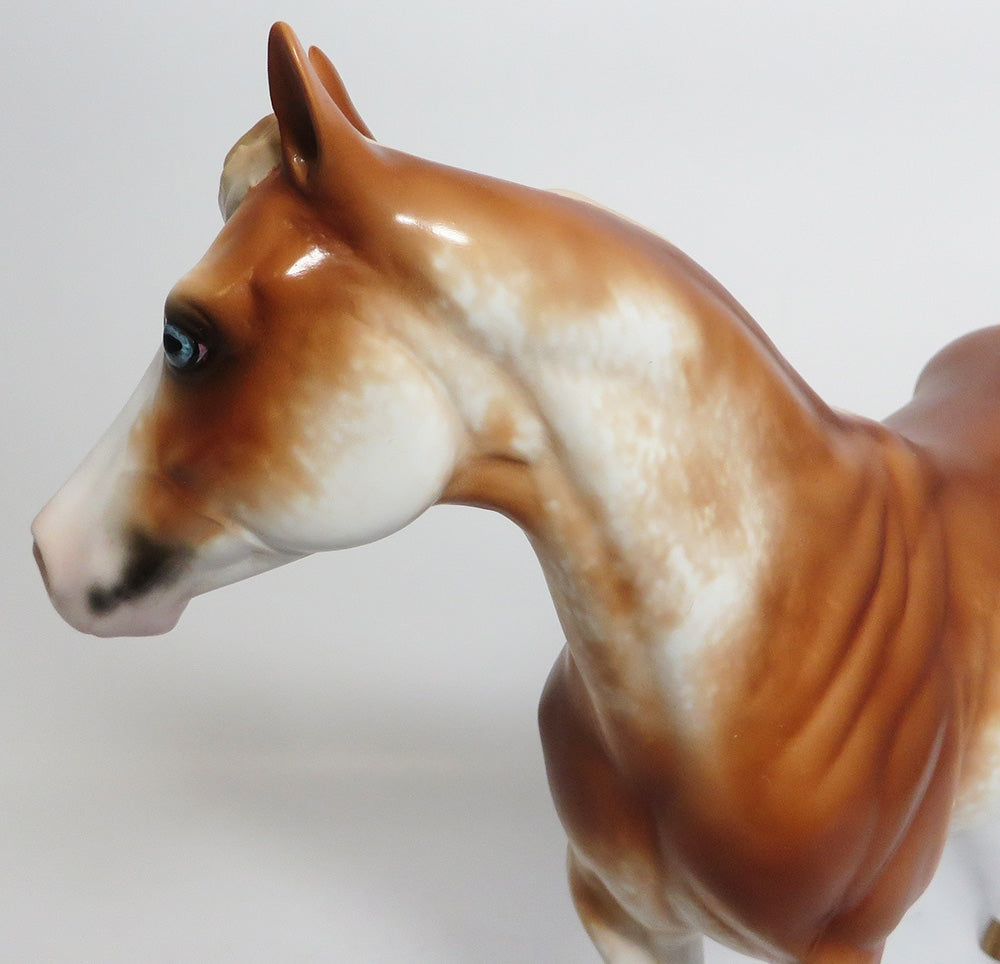 SIT AND SPIN-OOAK CUSTOM CHESTNUT SABINO ISH MODEL HORSE PAINTED BY SHERYL LEISURE 11-23-17