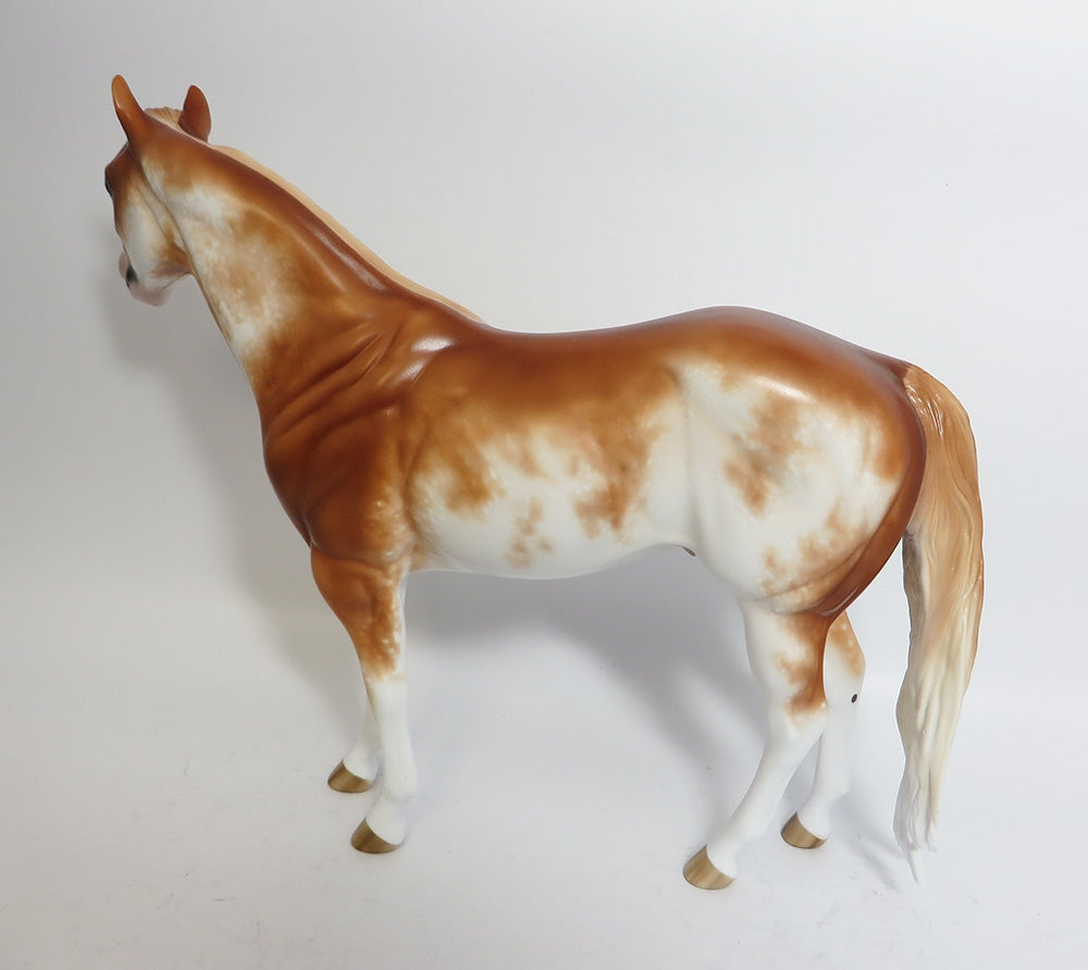 SIT AND SPIN-OOAK CUSTOM CHESTNUT SABINO ISH MODEL HORSE PAINTED BY SHERYL LEISURE 11-23-17