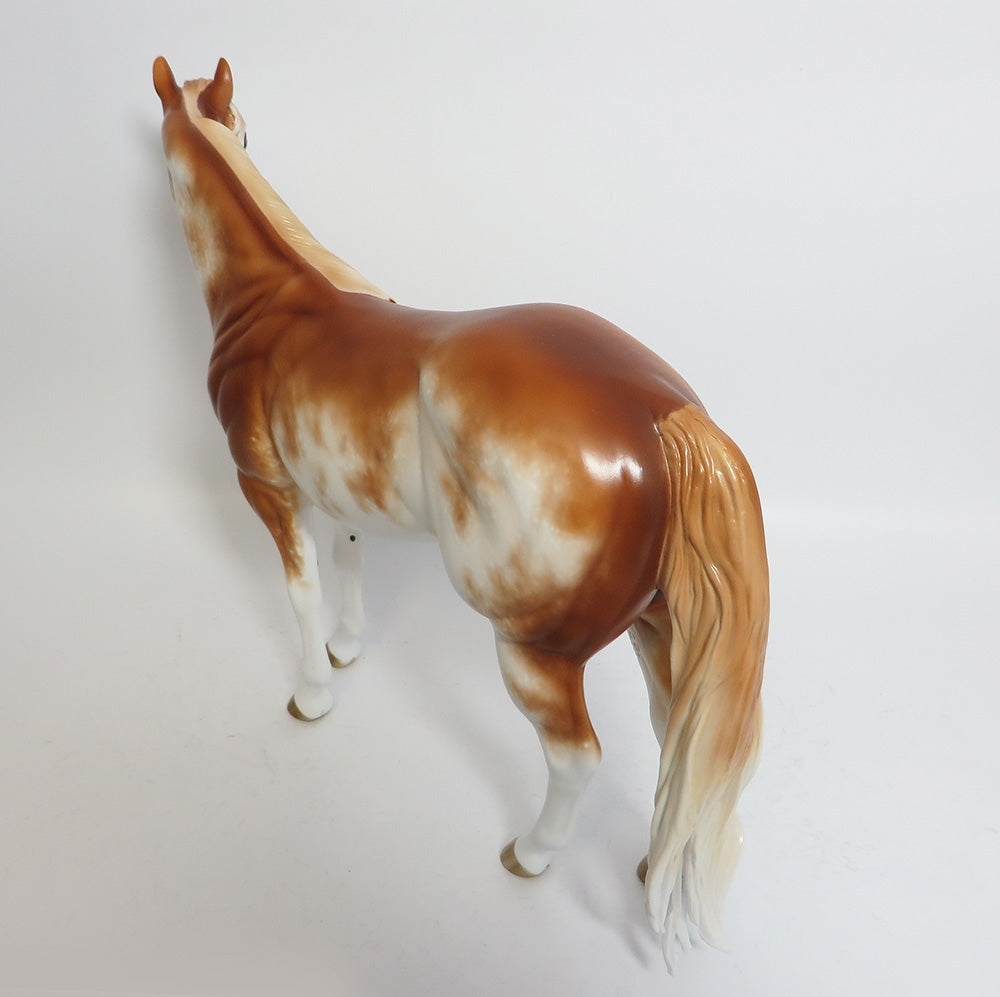 SIT AND SPIN-OOAK CUSTOM CHESTNUT SABINO ISH MODEL HORSE PAINTED BY SHERYL LEISURE 11-23-17