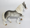 MAJOR MATT-OOAK GREY SABINO TROTTING  DRAFTER MODEL HORSE BY SHERYL LEISURE