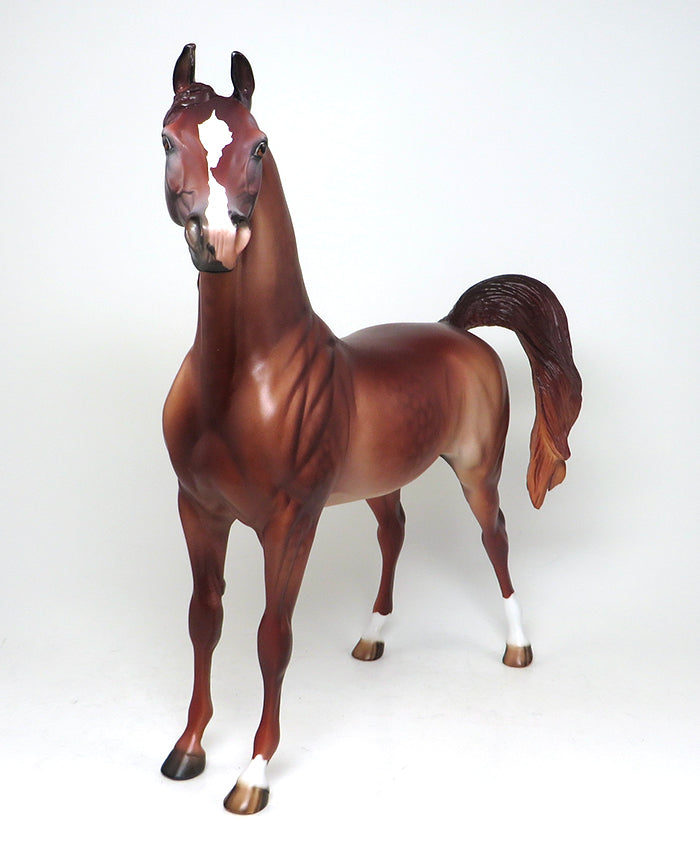 CHERRY FIZZ - OOAK DAPPLE CHESTNUT ARABIAN MODEL HORSE - 1/11