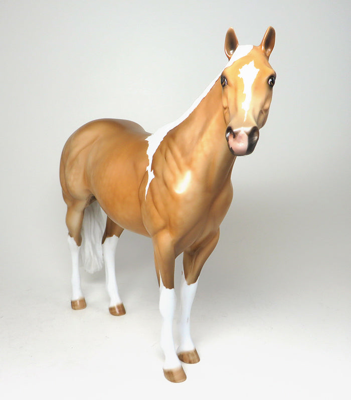 IMPROV JACK - OOAK PALOMINO PAINT MODEL HORSE BY JULIE KEIM - 1/8
