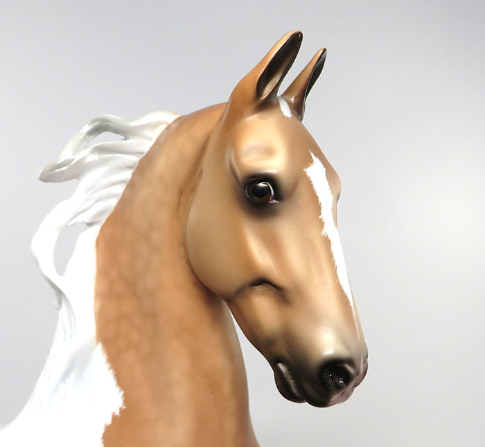 SIMPLY STUNNING-OOAK PALOMINO PAINT SADDLEBRED MODEL HORSE CUSTOMIZED BY JT PAINTED &amp; SIGNED BY SHERYL LEISURE 7/6