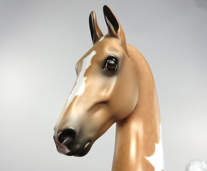 SIMPLY STUNNING-OOAK PALOMINO PAINT SADDLEBRED MODEL HORSE CUSTOMIZED BY JT PAINTED &amp; SIGNED BY SHERYL LEISURE 7/6