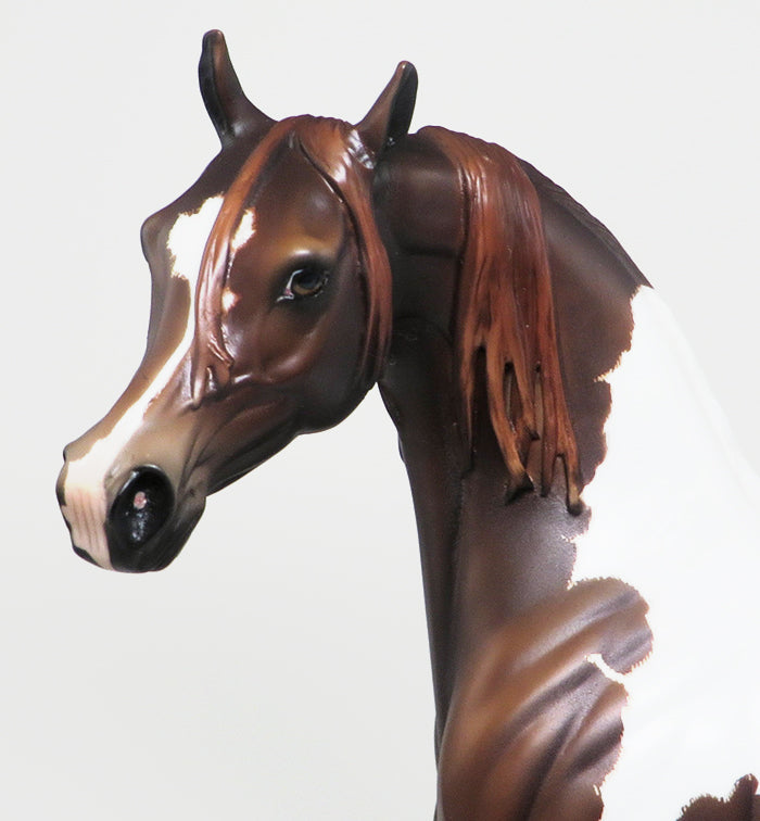 GOING GLOBAL - ETCHED CHESTNUT TOBIANO ARABIAN MODEL HORSE BY SHERYL LEISURE - LE3 - 1/11