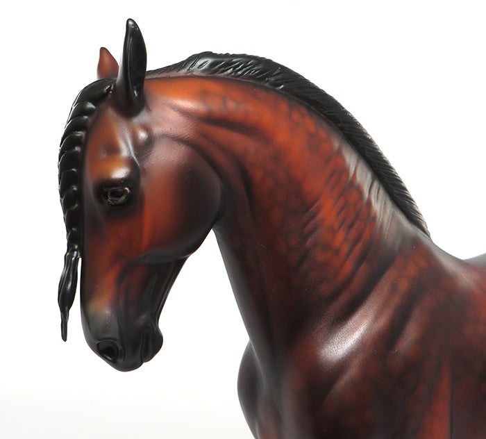 FLAMENCO-OOAK DAPPLE BLOOD BAY ANDALUSIAN MODEL HORSE BY SHERYL LEISURE 7/7