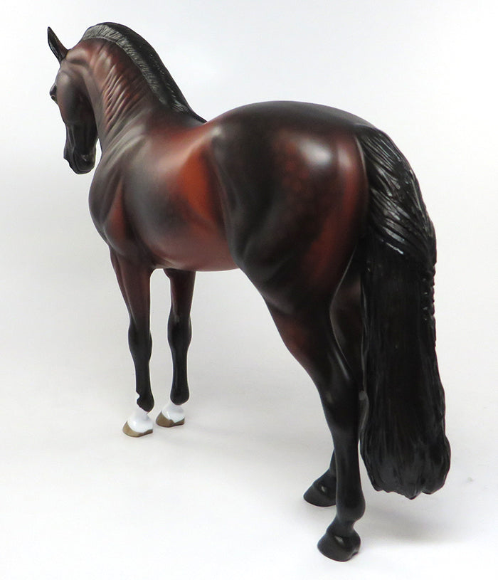 FLAMENCO-OOAK DAPPLE BLOOD BAY ANDALUSIAN MODEL HORSE BY SHERYL LEISURE 7/7