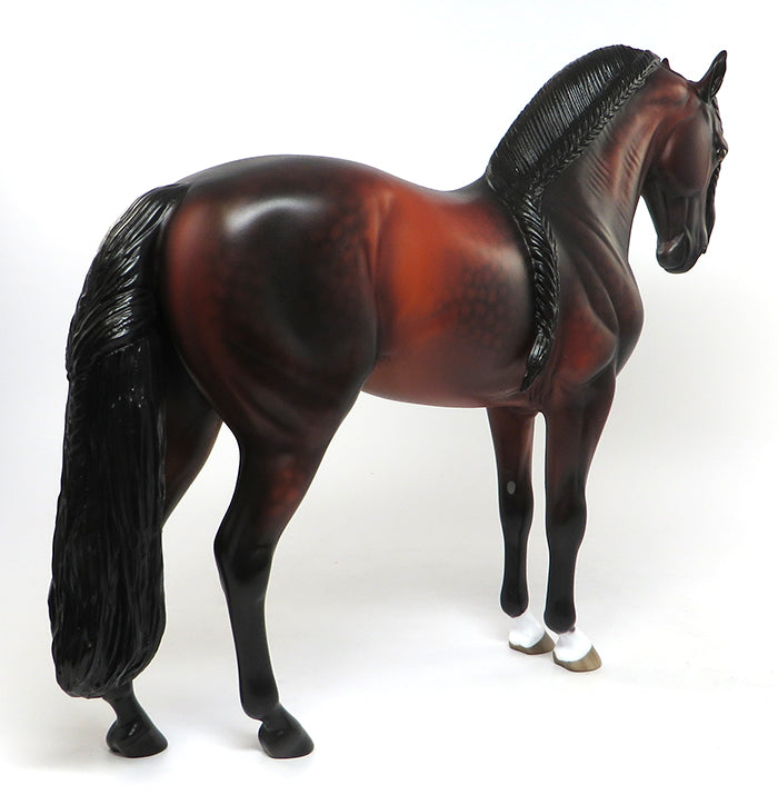 FLAMENCO-OOAK DAPPLE BLOOD BAY ANDALUSIAN MODEL HORSE BY SHERYL LEISURE 7/7