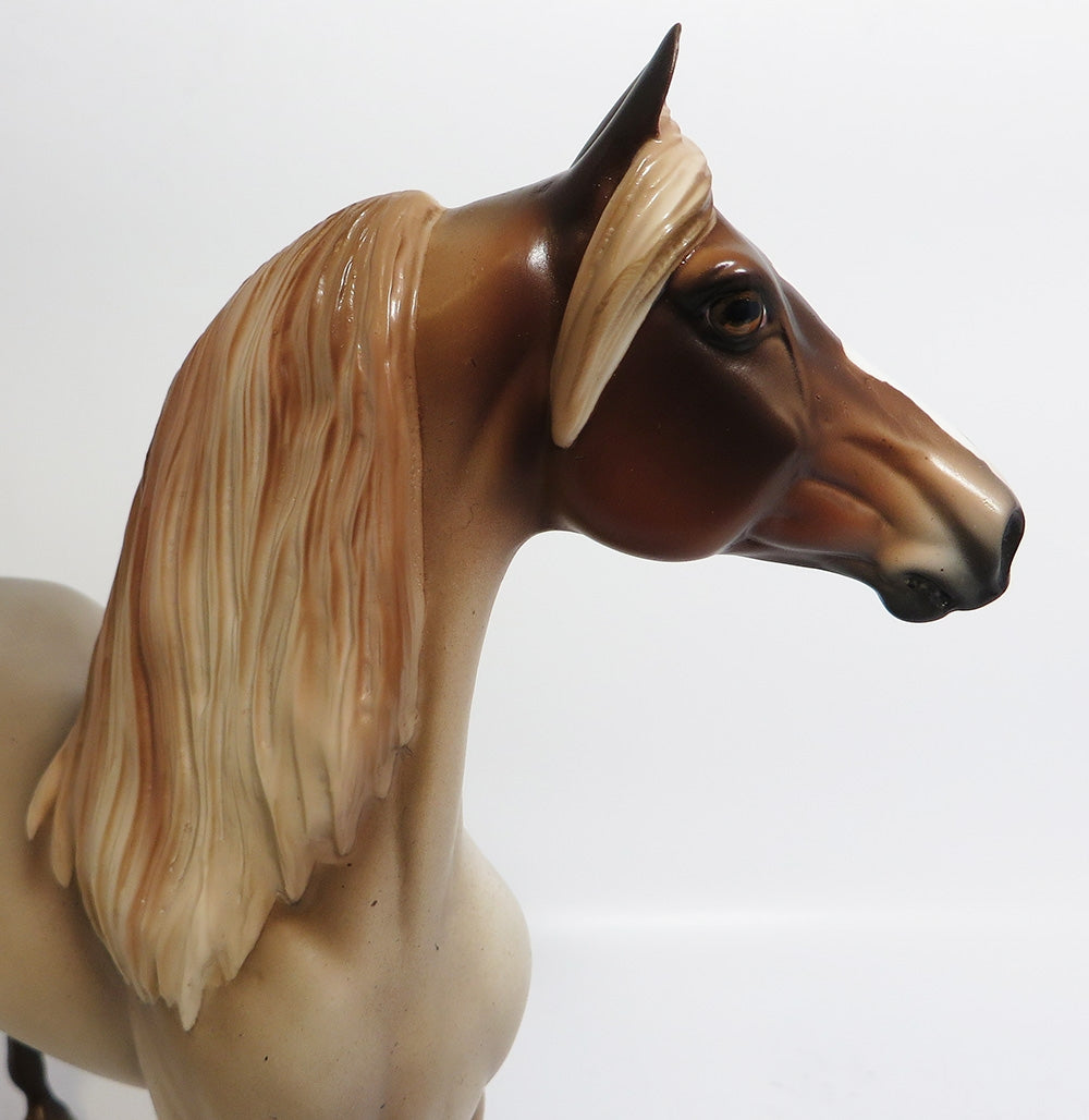 BROWN SUGA-OOAK CUSTOM CHESTNUT ROAN MORGAN MODEL HORSE WHS 2017