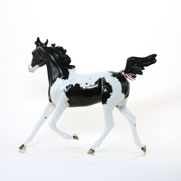 SWEET LITTLE MISS FRIDAY- OOAK Black Model Horse Yearling Pinto with Mapping