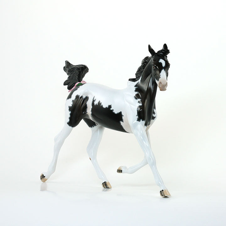SWEET LITTLE MISS FRIDAY- OOAK Black Model Horse Yearling Pinto with Mapping