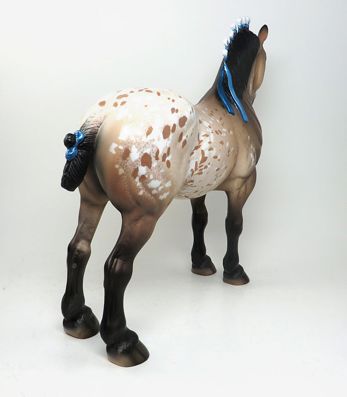SALTY CARMEL CRUNCH aka &quot;SALTY&quot; - OOAK BUCKSKIN APPALOOSA DRAFTER MODEL HORSE - 1/13