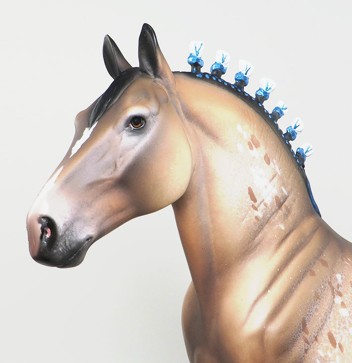 SALTY CARMEL CRUNCH aka &quot;SALTY&quot; - OOAK BUCKSKIN APPALOOSA DRAFTER MODEL HORSE - 1/13