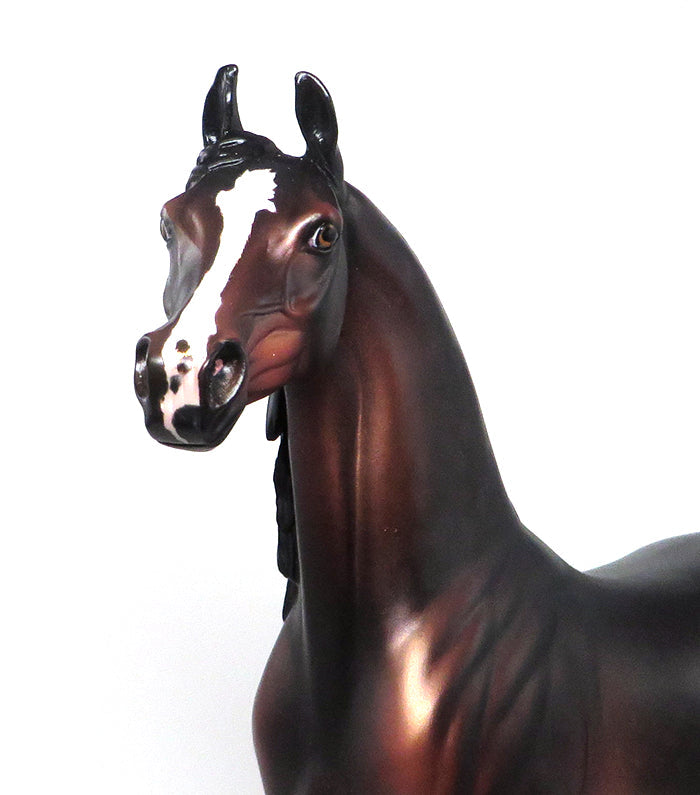THE GLADIATOR - OOAK DAPPLED BAY ARABIAN MODEL HORSE - 1/14