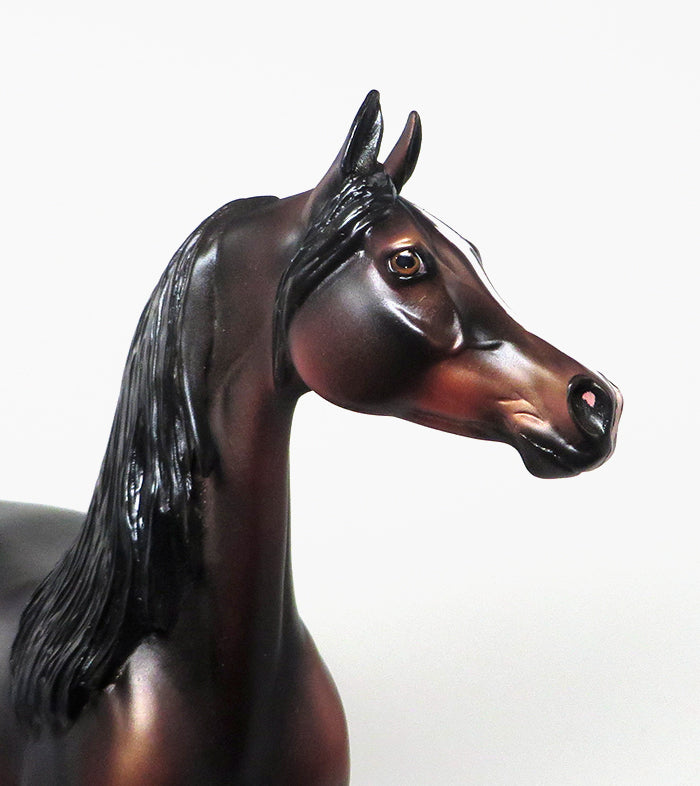THE GLADIATOR - OOAK DAPPLED BAY ARABIAN MODEL HORSE - 1/14