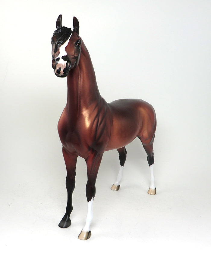 ABBRIOTTO - OOAK-DAPPLE BAY ARABIAN MODEL HORSE - 1/13