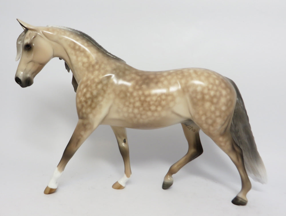TROUBLE-OOAK CUSTOM SILVER DAPPLE PONY MODEL HORSE BY SHERYL LEISURE WHS 2017