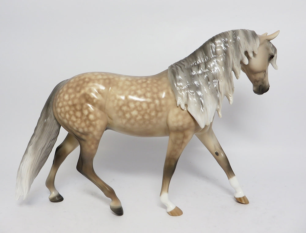 TROUBLE-OOAK CUSTOM SILVER DAPPLE PONY MODEL HORSE BY SHERYL LEISURE WHS 2017