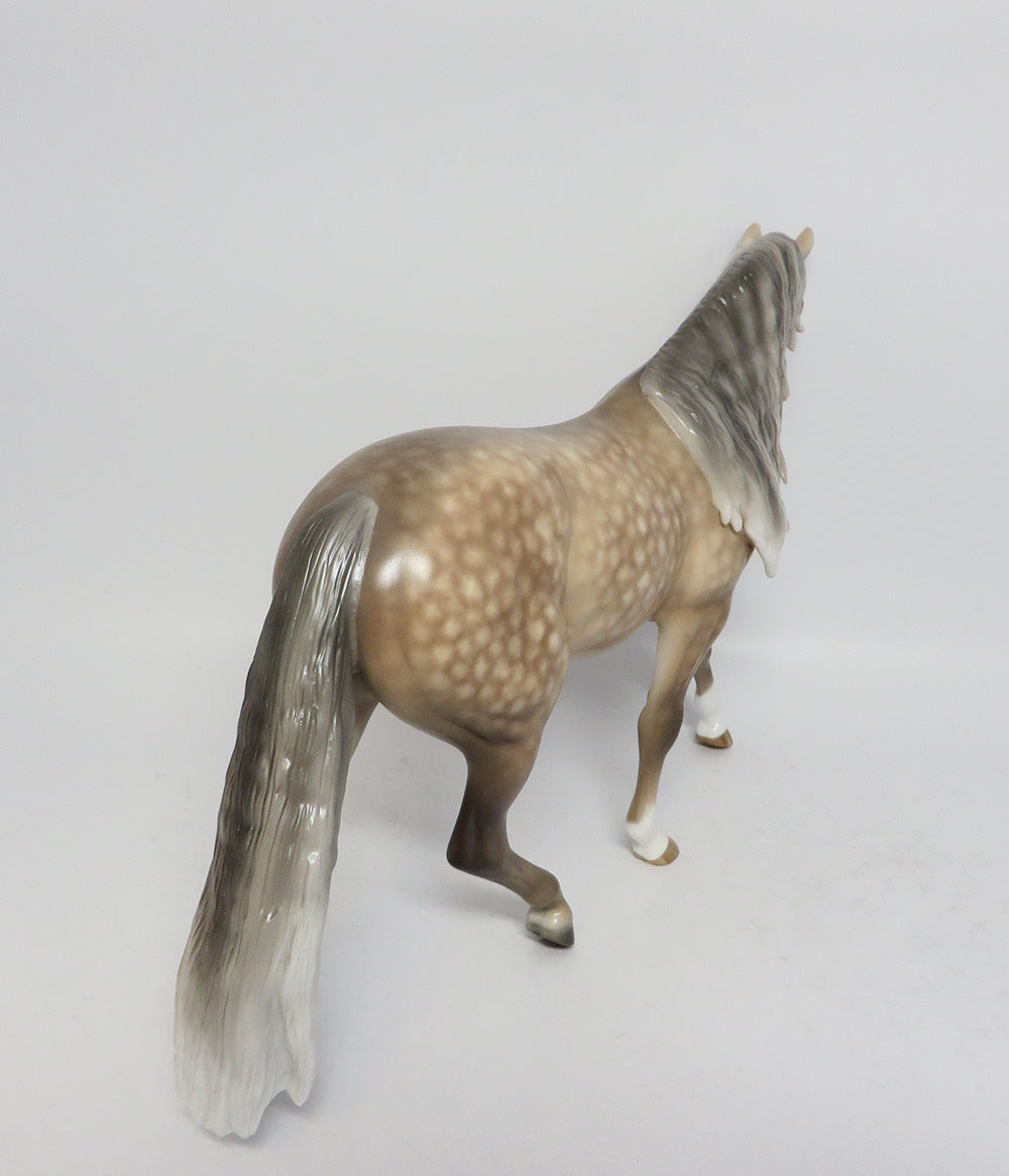 TROUBLE-OOAK CUSTOM SILVER DAPPLE PONY MODEL HORSE BY SHERYL LEISURE WHS 2017