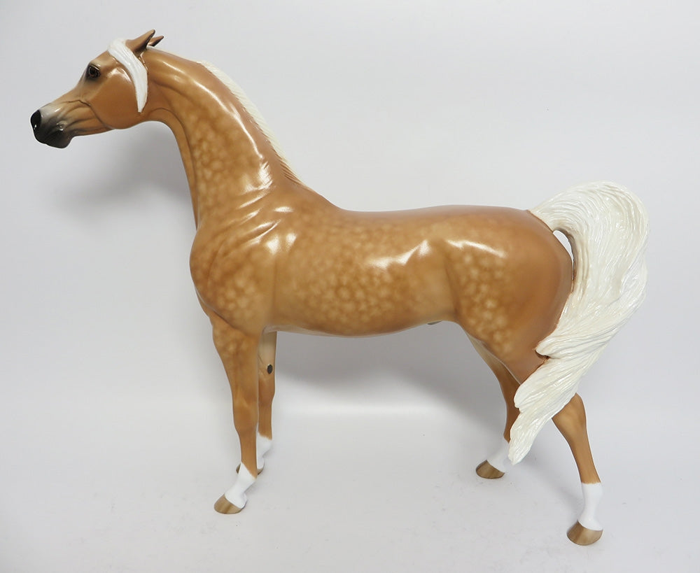 WIFFLE-OOAK CUSTOM DAPPLE PALOMINO ARABIAN MODEL HORSE BY SHERYL LEISURE  WHS 2017