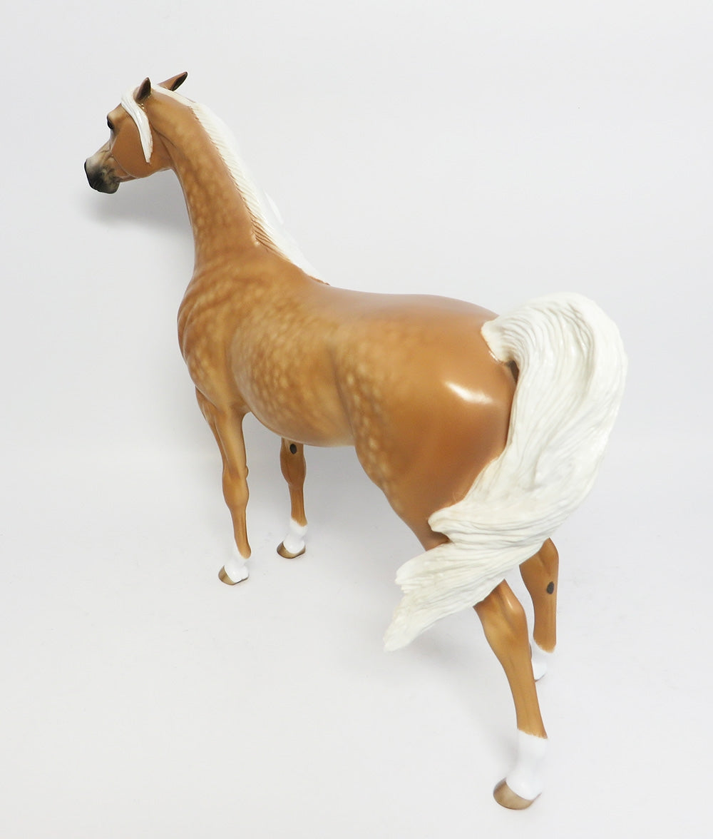 WIFFLE-OOAK CUSTOM DAPPLE PALOMINO ARABIAN MODEL HORSE BY SHERYL LEISURE  WHS 2017