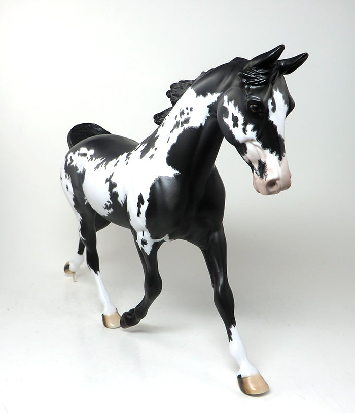 TALENT SEARCH - OOAK BLACK OVERO PALOUSE MODEL HORSE - 1/14